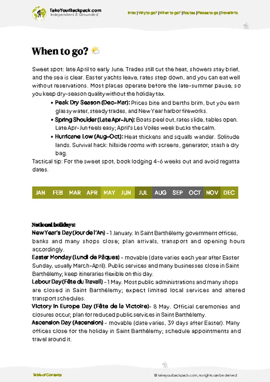 example page 3 from our offline Travel Guide for Saint Barthélemy